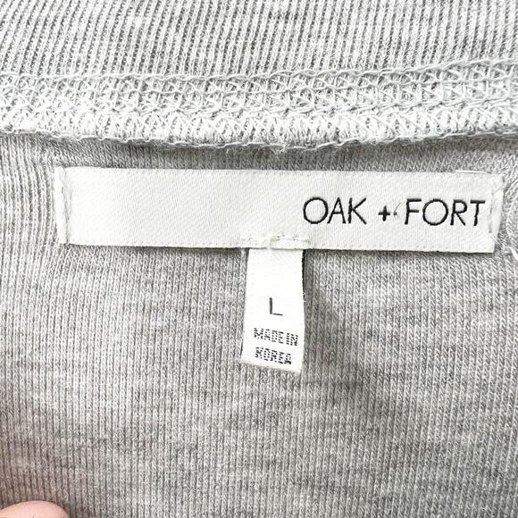 Oak + Fort Women's Gray Long Sleeve Mini T Shirt Dress Size L - Picture 5 of 5